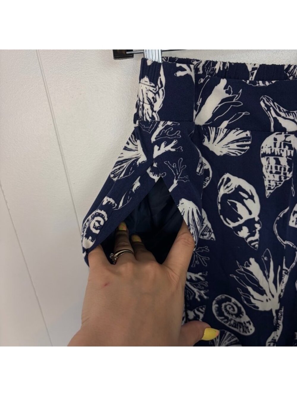 Venus Navy Blue Tropical Beach Joggers Pants Pull On Waist Elastic size 1X - Picture 7 of 13